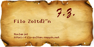 Filo Zoltán névjegykártya