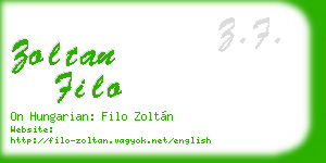 zoltan filo business card